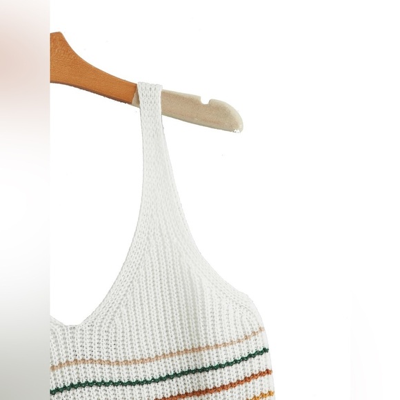 NEW Striped Knit Crop Tank Top - Picture 3 of 5